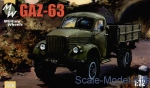 Army Car / Truck: Gaz-63 Soviet truck, Military Wheels, Scale 1:72
